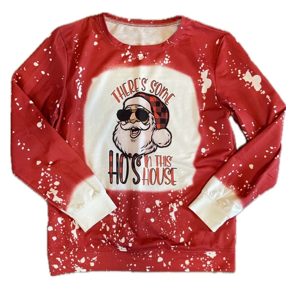 Festive Graphic Long-sleeve Shirts - Green and Red - Picture 6 of 9
